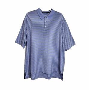 Polo Golf Ralph Lauren Men’s XL Blue Striped Short‎ Sleeve 100% Pima Cotton Soft